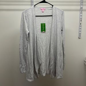 Lilly Pulitzer Dustin Cardigan Sea Pebble Grey XS/Extra Small NWT